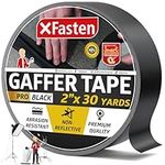 XFasten Pro Black Gaffers Tape 2 Inch X 30 Yards, No Residue Pro Gaff Tape, Non-Reflective, Easy to Tear Black Gaffer Tape, Use As Floor Tape for Electrical Cords, Photography Tape, Bookbinding Tape