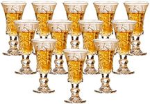 Round 1.3-Oz Cordial Glasses, Lead-Free Sherry Glasses, Clear Heavy Base Shot Glasses (Set of 12)