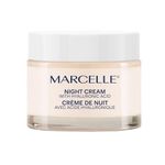 Marcelle Night Cream with Hyaluronic Acid, Vegan, Cruelty-Free, Clean Formula, Non-Comedogenic, Fragrance-Free, Paraben-Free, Mineral Oil-Free, Hypoallergenic, 75 mL