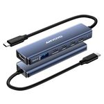 ANYOYO 6-in-1 Dual 4K@60Hz HDMI Docking Station, 3×10Gbps USB-C Ports, 100W PD, Video&Data Output, USB-A 3.1, Compatible with MacBook, Dell, HP, iPad, Steam Deck