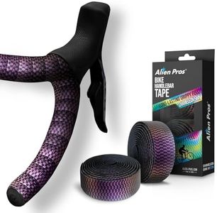 ALIEN PROS Chameleon Skin Bike Handlebar Tape (Set of 2) – Full Pattern Upgrade with Striking Color-Shifting Design and Premium Comfort Grip (Purple)