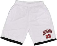 Zmart Australia Kid's Basketball Shorts Boys Sports Gym Jogging Sweat Track Pants Los Angeles, White - Chicago 23, 6