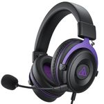 EKSA E900 Wired Gaming Headset for Xbox One - PC Headset with Detachable Noise Cancelling Microphone, 3D Stereo Sound 50mm Driver- Gaming Headphones for Xbox S/X, PS4 PS5, Switch, Laptop (Purple)