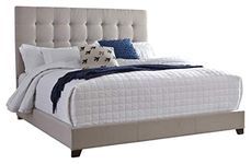 Ashley Furniture Signature Design - Dolante Upholstered Bed - Queen Size - Complete Bed Set in a Box - Contemporary Style - Tan