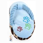 PetVogue Slipper Plush Toys for Pets, Rope Plush Toy for Dogs | Non-Toxic, Soft, Stuffed Interactive Cute Squeaky, Teething Rope Dog Toys | Plush Dog Toys for Small to Medium Dogs (Blue)