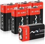 Tsrwuily 9V Batteries - Alkaline 9 Volt Battery for for Smoke Detectors and Microphone- Ultra Long Lasting with a 10 MSDS and CE RoHS Tested - Year Shelf Life (6 Counts)