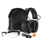 PROHEAR 056 30dB Highest NRR Electronic Shooting Ear Protection Muffs, Sound Amplification 4 Times Noise Reduction Hearing Protector Earmuffs with Safety Eyewear Case