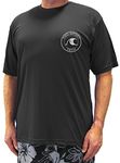 H2O Sport Tech Big & Tall Men's Short Sleeve Swim Shirt - Loose Fit, Black, XX-Large Big