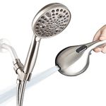 Phantom Cables WI1-41S High Pressure Handheld Shower Head, 10-Setting Showerhead, 4.7”Detachable Showerhead Set with 5ft Hose, Adjustable Bracket