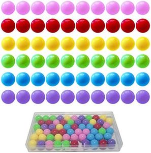 Yoeevi 60 Pcs Chinese Checkers Marbles Balls in 6 Colors,14mm Game Replacement Marbles Balls with Plastic Box for Marble Run, Marbles Game