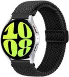 Elastic Band for Samsung Galaxy Watch 6/ 6 Classic Bands 40mm 44mm 43mm 47mm, Galaxy Watch 5/4 Bands 40mm 44mm, Galaxy Watch 5 Pro 45mm, Galaxy Watch 4 Classic 42mm 46mm, 20mm Quick Release Magnetic Buckle Wristbands for Samsung Galaxy Watch 6/6 Classic/5/5 Pro/4/4 Classic Smartwatch (Black)