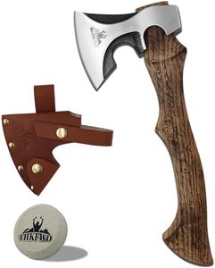 Camping Hatchet -Chopping Axe with Leather Sheath, 13.8" Forged Carbon Steel Wood Splitting Axe for Chopping Camping Survival