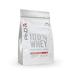 PhD Nutrition 100 Percent Whey, Grass Fed Whey, Lean Muscle Protein Powder, Rich in BCAA and Low Calorie, Strawberry Delight, High Protein, 40 Servings per 1 kg Bag