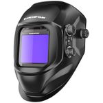 ARCCAPTAIN Welding Helmet Auto Darkening, 3.94"X3.66" Large Viewing Screen True Color Welding Hood with 4 Arc Sensor Solar Powered, Wide Shade 4-5/5-9/9-13 for ARC TIG MIG Welding Helmets for Men