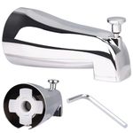 Universal Bathtub Spout with Diverter Metal Tub Faucet 5 1/4 inch Bathtub Spout 1/2 inch IPS Inside Thread Compatible with Westbrass E531D-1F-62 Silver Bath Tub Shower Diverter