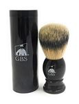 GBS Shaving Brush Animal-Free Vegan Synthetic - 21mm Knot Overall 4" Tall Black Handle - Comes with Travel Canister - Completes Any Wet Shaving Set Pair with Your Favorite soap and Razor!