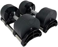 BRAINGAIN 12-in-1 PAIR 24kg 2kg Increments Adjustable Dumbbell Easy Safe Locking Mechanism) Home Fitness Gym Equipment (2x24kg)