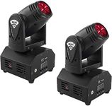 SHEHDS Moving Head Lights Mini LED 10W RGBW 4in1 Beam/Strobe Stage Lights Professional 11/13 DMX Channels Sound Activated DJ Lights for Disco Club Party Dance Wedding Bar - 2 Pack