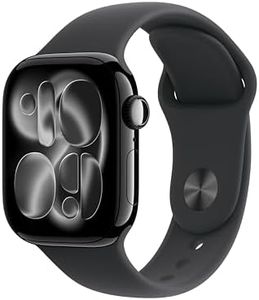 Apple Watch Series 11 [GPS + Cellular 42mm] Smartwatch with Jet Black Aluminum Case with Black Sport Band - S/M. Sleep Score, Fitness Tracker, Health Monitoring, Always-On Display, Water Resistant