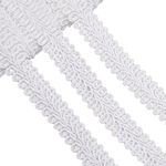 Gimp Braid Trim 1/2 Inch 20 Yard Polyester Woven Braid Trim Upholstery Trim Decorative Gimp Trim for Costume DIY Crafts Sewing Curtain Slipcover Decoration Jewelry Making Costume Accessories (White)