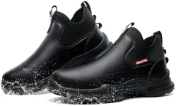ORISTACO Non Slip Kitchen Chef Shoes Waterproof Lightweight Nursing Garden Food Service Leather Work Clogs, 926 Black 40