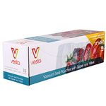 Zipper Vacuum Seal Pouches by Vesta Precision - Clear and Flat Vacuum Sealer Bags with Zipper and Valve - Designed for Handheld Vacuum Sealers - 15 Vacuum Bags per Box (28x40 cm)