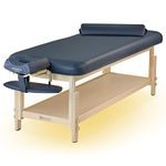 Master Massage 76cm Wide Laguna Stationary Massage Table Capacity: 450kg Massage Couch Beauty Bed, Royal Blue with Galaxy Lighting System