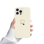 Case for iPhone 13 Pro Max, Cute Gold Love-Heart Pattern iPhone 13 Pro Max Case for Women and Girls Soft Silicone Shockproof Protective Cover Compatible with iPhone 13 Pro Max(6.7 Inch)-White