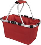 Karlstert Two Handle Foldable Shopping/Picnic Carry Basket, Red, 23 Litre Capacity