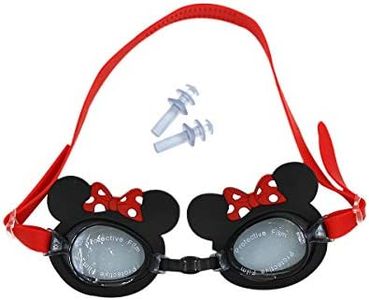 RARITYUS Cute Cartoon Pattern Swim Goggles Waterproof Anti Fog Swimming Goggles for Youth Kids Child, red Minnie, One Size