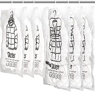 Meetall 6Pack Hanging Vacuum Storage Bag Reusable Space Saver Compressed Bag with Hangers.3pcs in 26.3x35.4inch(67x90cm) and 3pcs in 26.3x43.3inch (67x110cm).Work with Any Vacuum Cleaner.