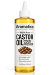 AROMATICO 100% Pure Cold Pressed Castor Oil for Healthy Hair & Skin. Natural solution for Moisturised Skin, Hair Care, Body Massage & Detoxification - 100ml
