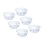 Corelle Secret Garden Glass Katori Pack of 6, 177ML, Multicolor