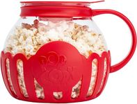 Enem Microwave Popcorn Maker, With Borosilicate Glass, With Full Customer Support from Enem, 3-in-1 Lid Measures Kernels and Melts Butter, Made Without BPA, Dishwasher Safe (Red)