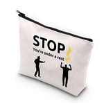 Music Lover Gift Music Teacher Appreciation Gift Stop You're Under a Rest Funny Makeup Bag for Women Guitar Piano Drummer Bass Keyboard Trumpet Singer Musician Composer (Under a Rest CA)