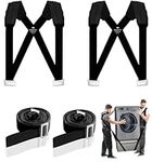 MAXBROTHERS Moving Straps, Shoulder Lifting for Move, Lift, Carry, Secure Furniture, Appliances, Mattresses, Heavy Objects up to 440lbs, with A Black Storage Bag, Black