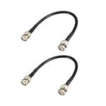 uxcell RG58 Coaxial Cable with BNC Male to BNC Male Connectors 50 Ohm 8 Inch 2pcs