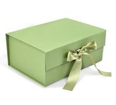 RBS® - Foldable Gift Box (23 x 16 x 10cm) Spring Moss Gift Boxes for Packaging Empty Gift Packing Box Reusable Gift Boxes for Gifting Multipurpose Gift Hampers Rigid Box (Green)