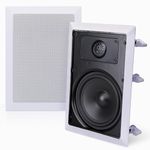 Pyle PDIW55 5.25- Inch In-Wall / In-Ceiling Stereo Speakers, 2-Way, Flush Mount, White (Pair)