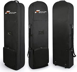 Fortitude Sports Golf Travel Bag, Golf Travel Case with Wheels, Thick Nylon Wheeled Waterproof Durable Protective Golf Flight Bag Cover 133cm x 37cm x 28cm (Black)