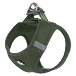 TRUE LOVE Dog Harness Soft Air Mesh Adjustable Reflective Pet Vest for Small and Medium Breeds, XX-Small, Moss Green