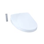 TOTO TSW3044AT4001 Washlet+ S500E Elongated Bidet Seat with Heated Seat, Warm Air Dryer, Remote, eWater+, PREMIST, and Auto Flush Toilet Compatible Cotton White