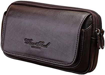 Genda 2Archer Men's Leather Belt Loops Waist Bag Wallet Phone Pouch 17cm(L)*5.5cm(Thickness)*10cm(H) Coffee