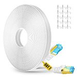 AOPOCKAN TECH Cat 7 Ethernet Cable 150 Ft,High Speed Internet Cable Flat Network Cord with Clips Rj45 Snagless Connector Fast Computer LAN Wire for Gaming,Xbox PS4,Modem,Router,Coupler,Indoor&Outdoor