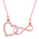 GIVA 925 Silver Rose Gold Sparkling Infinity Pendant with Link Chain | Gifts for Girlfriend, Gifts for Women and Girls |With Certificate of Authenticity and 925 Stamp | 6 Month Warranty*