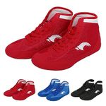 Unisex Kid's Boxing Shoes High Top Training Wrestling Shoes Boxing Boots Boxing Shoes Competition Training Footwear 1 Black