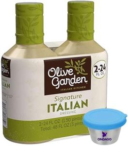 Olive Garden Signature Italian Salad Dressing 24 fl oz (Pack of 2) bundled with ONDAGO Mini Reusable Stainless Steel Sauce Container & Leakproof Lid