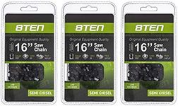 8TEN Chainsaw Chain 16 inch .050 .375 55 Drive Links for Stihl MS 180 91VXL055G 91PXL055G 3636 005 0055 3 Pack