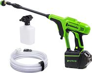 Greenworks G24PW Cordless Handheld Pressure Washer, 24Bar, 180L/hour, 300W Detergent Bottle and 6m Siphon Hose, WITHOUT 24V Battery and Charger, 3 Year Guarantee