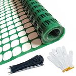 OYYQ 4x100 Feet 1 Roll Plastic Fence,Green Garden Fencing, Fences Wrap,Temporary Reusable Netting for Snow Fence, Garden, Construction and Animal Barrier